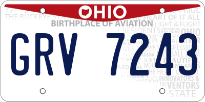 OH license plate GRV7243