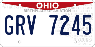 OH license plate GRV7245