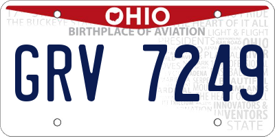 OH license plate GRV7249