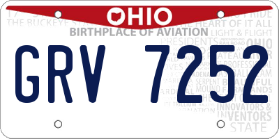OH license plate GRV7252