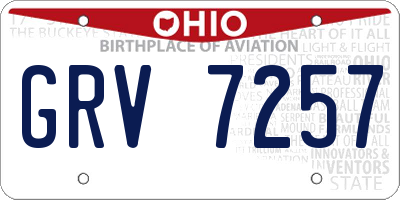 OH license plate GRV7257