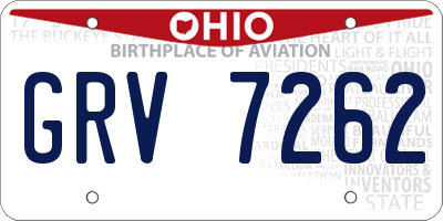 OH license plate GRV7262