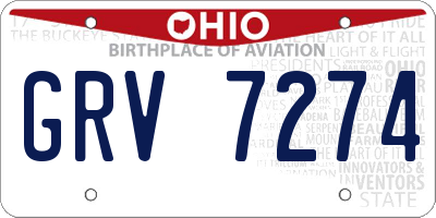 OH license plate GRV7274
