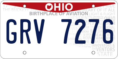 OH license plate GRV7276