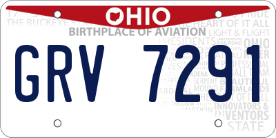 OH license plate GRV7291