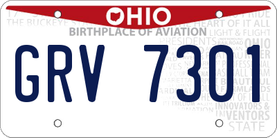 OH license plate GRV7301