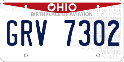 OH license plate GRV7302