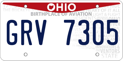 OH license plate GRV7305