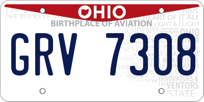 OH license plate GRV7308