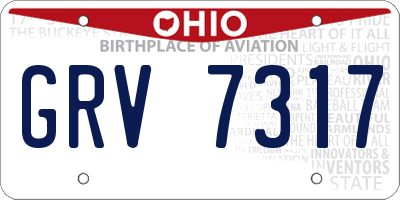 OH license plate GRV7317
