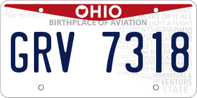 OH license plate GRV7318