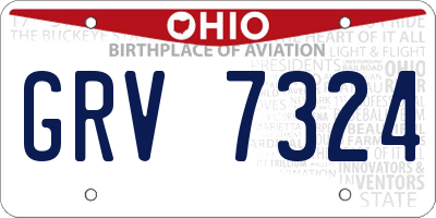 OH license plate GRV7324