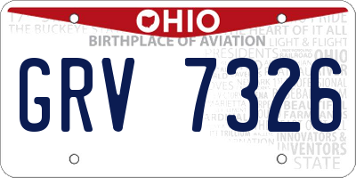 OH license plate GRV7326