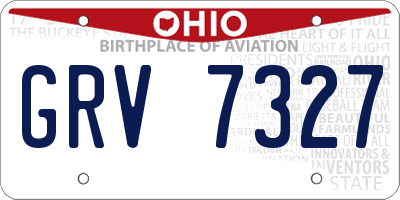 OH license plate GRV7327