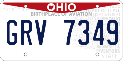 OH license plate GRV7349