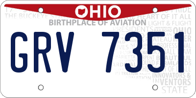 OH license plate GRV7351