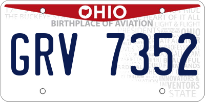 OH license plate GRV7352