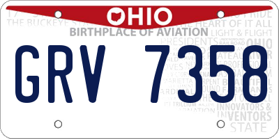 OH license plate GRV7358