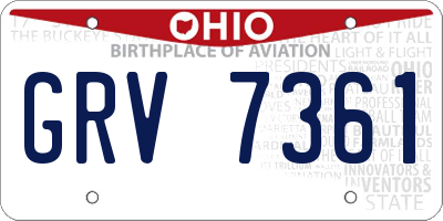 OH license plate GRV7361
