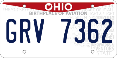 OH license plate GRV7362