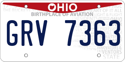 OH license plate GRV7363