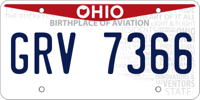 OH license plate GRV7366