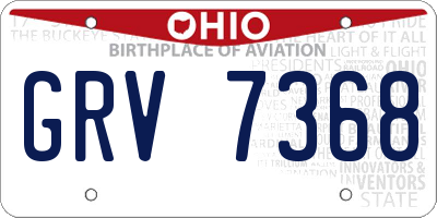 OH license plate GRV7368