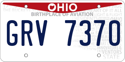 OH license plate GRV7370