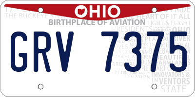 OH license plate GRV7375
