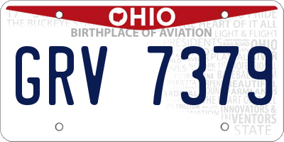 OH license plate GRV7379
