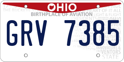 OH license plate GRV7385