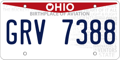 OH license plate GRV7388