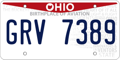 OH license plate GRV7389