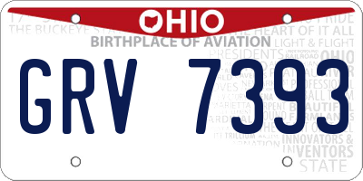 OH license plate GRV7393