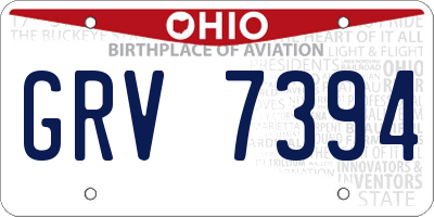 OH license plate GRV7394