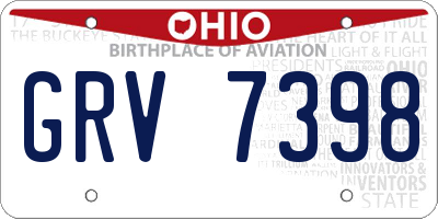 OH license plate GRV7398