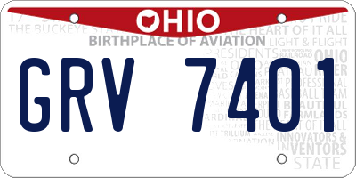 OH license plate GRV7401
