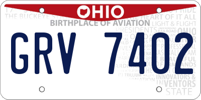 OH license plate GRV7402