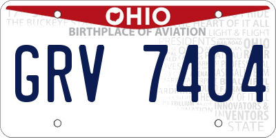 OH license plate GRV7404