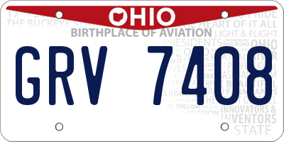 OH license plate GRV7408