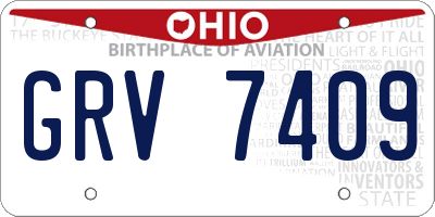 OH license plate GRV7409