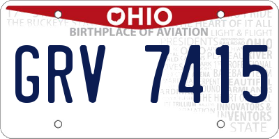 OH license plate GRV7415