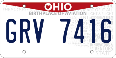 OH license plate GRV7416