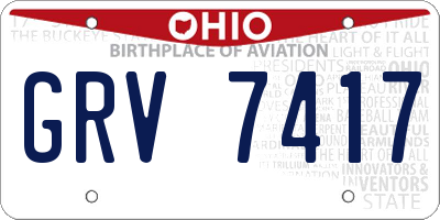 OH license plate GRV7417