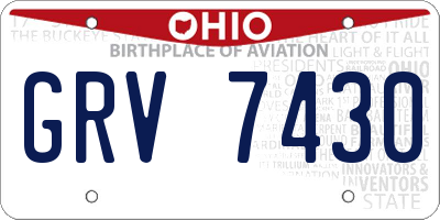 OH license plate GRV7430