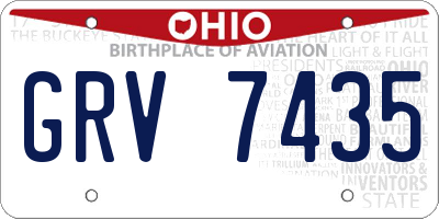 OH license plate GRV7435