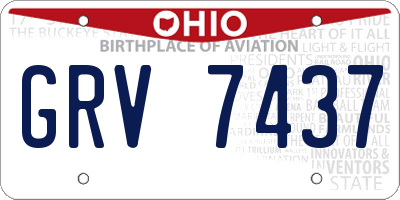 OH license plate GRV7437