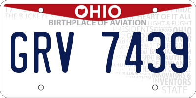 OH license plate GRV7439