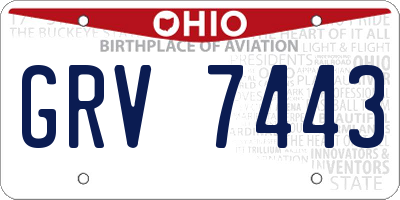 OH license plate GRV7443
