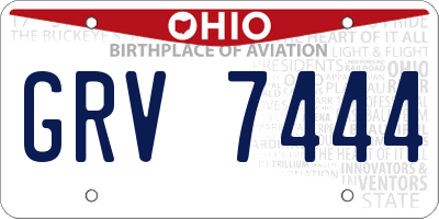 OH license plate GRV7444